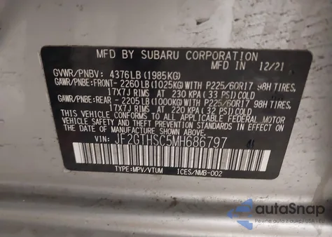 2021 Subaru Crosstrek Sport from USA, damaged, VIN JF2GTHSC5MH686797